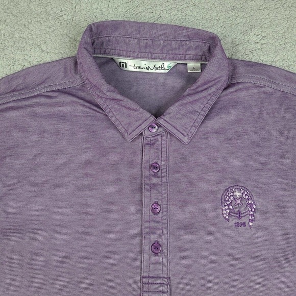 Travis Mathew Polo Shirt Men's Large Purple Short Sleeve Pima Cotton Blend - Picture 3 of 12
